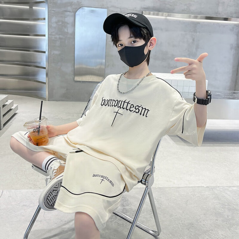 男童套装夏装2024新款洋气潮酷夏季儿童短袖t恤男孩帅气夏款12岁