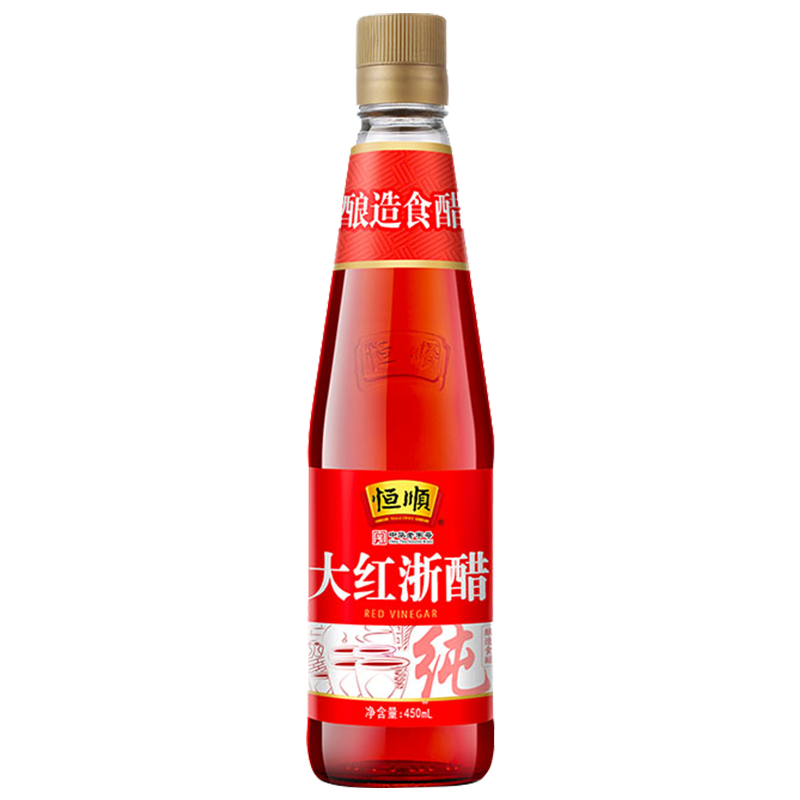 恒順大紅浙醋 泡菜專(zhuān)用紅醋450ml家用貴州四川泡蘿卜釀造食醋浙江紅醋 3瓶