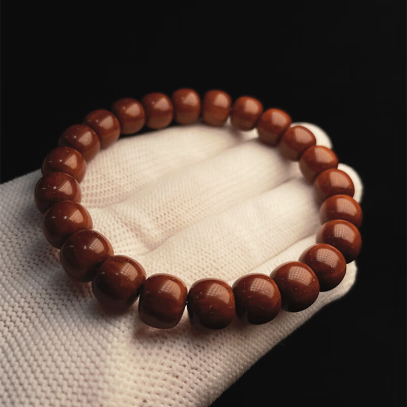 知逸堂紫金鼠老型桶珠手串实心籽绕指柔佛珠文玩八字柔肉珠极限弧珠直