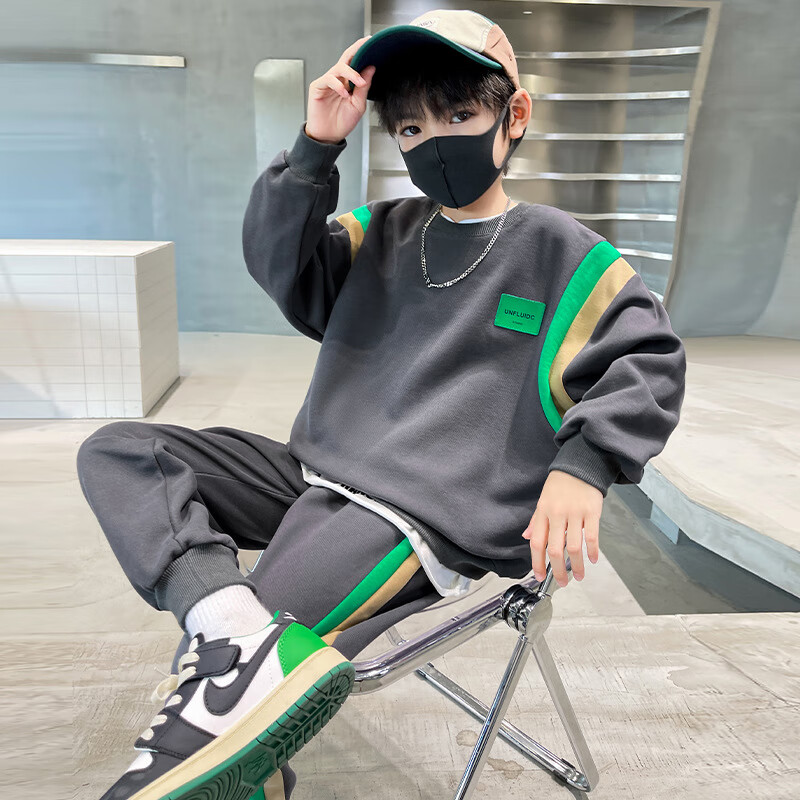 童装男大童9-12岁套装男孩衣服10男童卫衣初中生儿童小学生春秋装