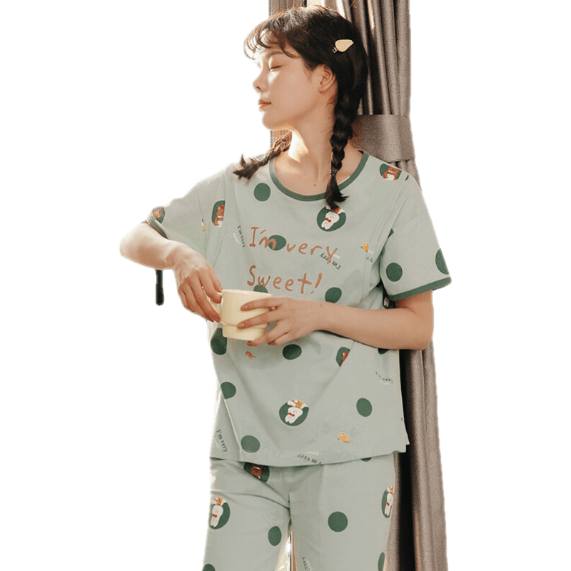 米度丽夏季纯棉孕妇哺乳睡衣价格走势及使用体验