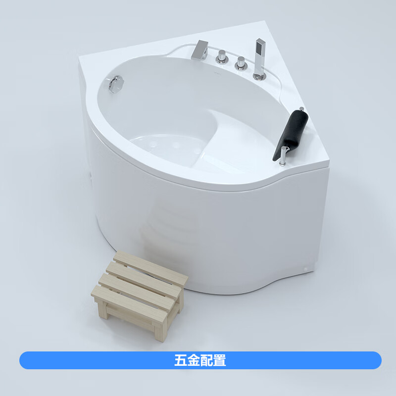 日式单人浴缸 威仕霸家用小户型卫生间日式深泡坐式扇形迷你泡澡小型单人小浴缸 五金配置 1m