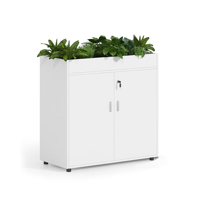 花槽柜文件柜隔断资料收纳柜办公室隔断柜子矮柜储物边柜简约现代 白