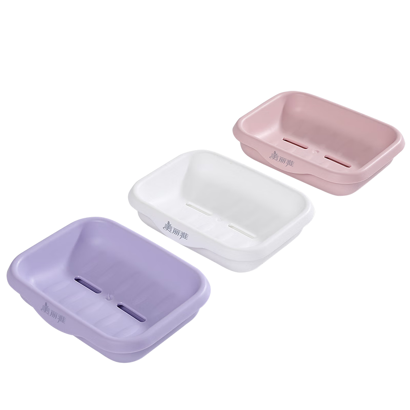 拍3件 美丽雅 肥皂盒 卫生间双层沥水香皂盒 浴室置物架收纳皂碟白色1只 21.12元（合7.04元/件)