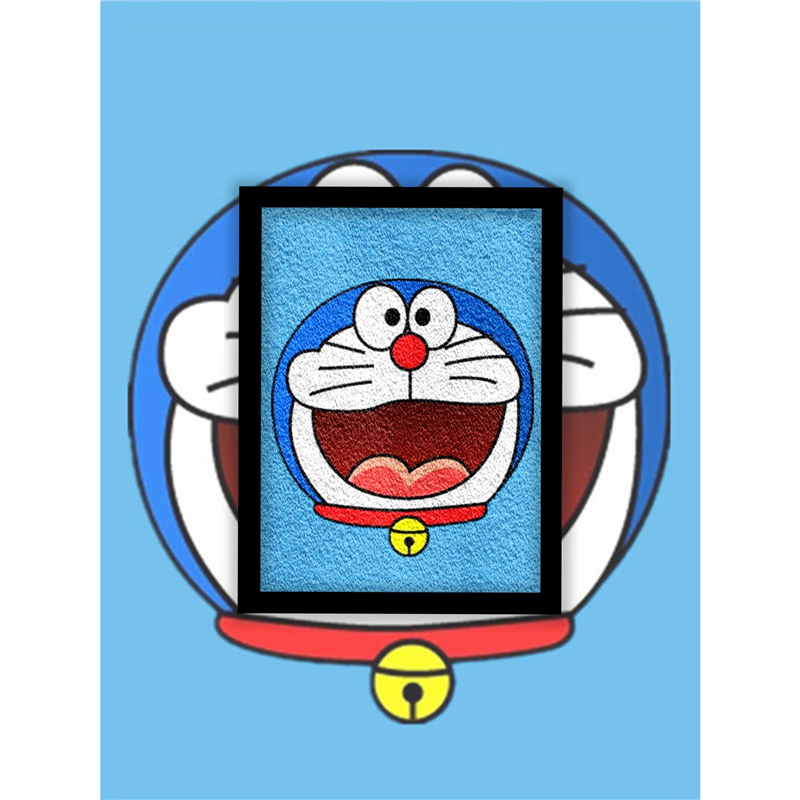 diy手工纸浆画哆啦a梦动漫卡通亲子室内客厅简易卡通装饰画 1 a5尺寸