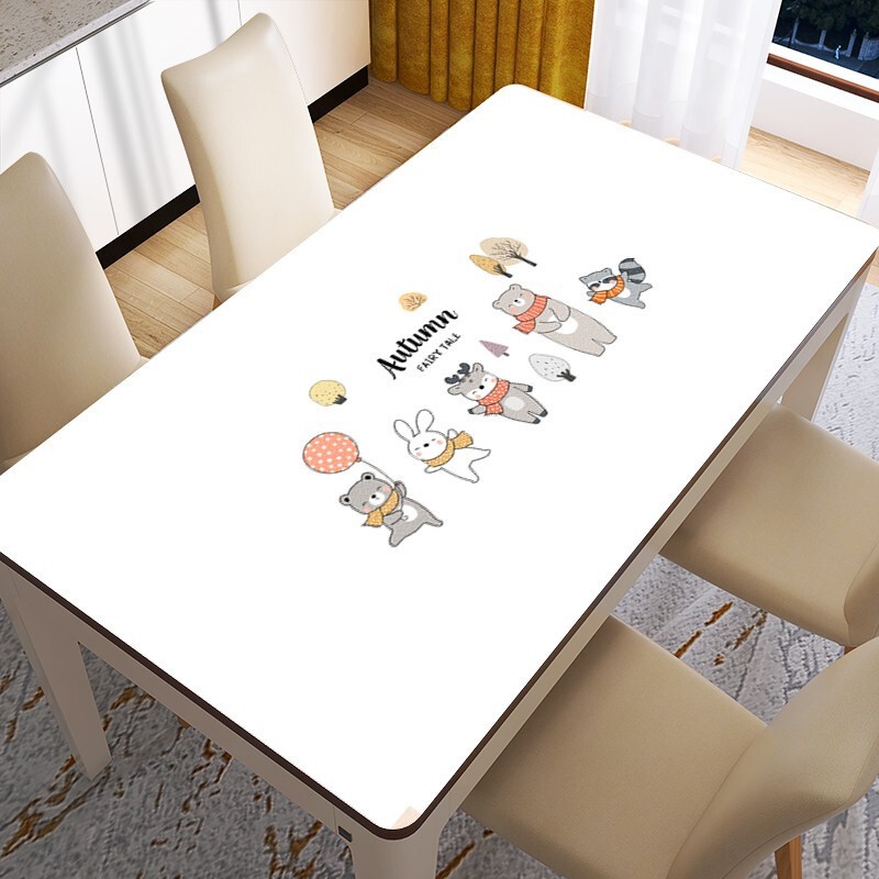 君影 小清新桌布防水防油长方形餐桌垫茶几垫隔热垫防烫免洗高档软