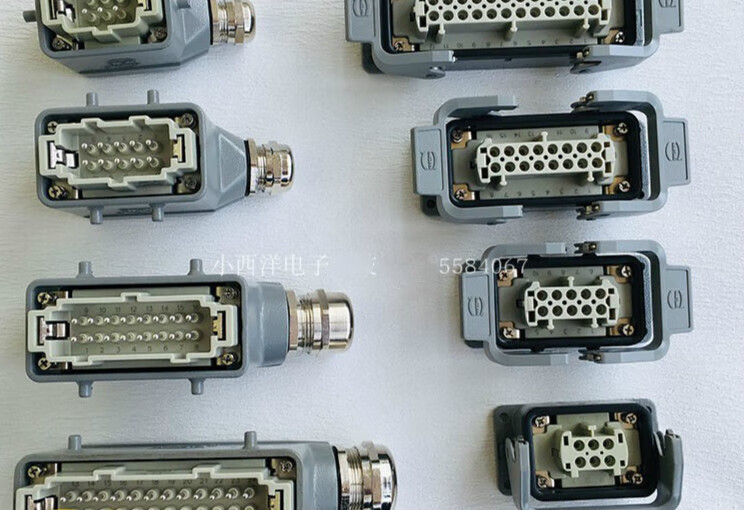 哲弘地重载连接器6针10芯24路16芯哈丁harting矩形航空插头唯恩te 头