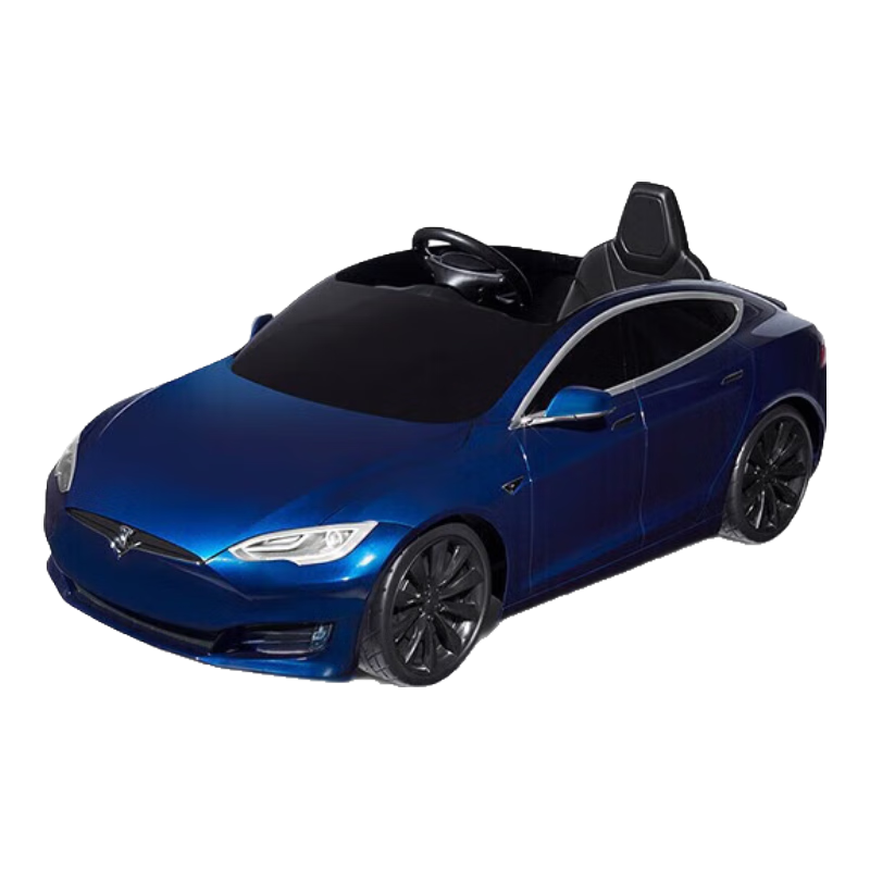 Radio Flyer兒童電動車 四輪玩具車汽車可坐人 特斯拉model S 兒童新年禮物 深海藍(lán)