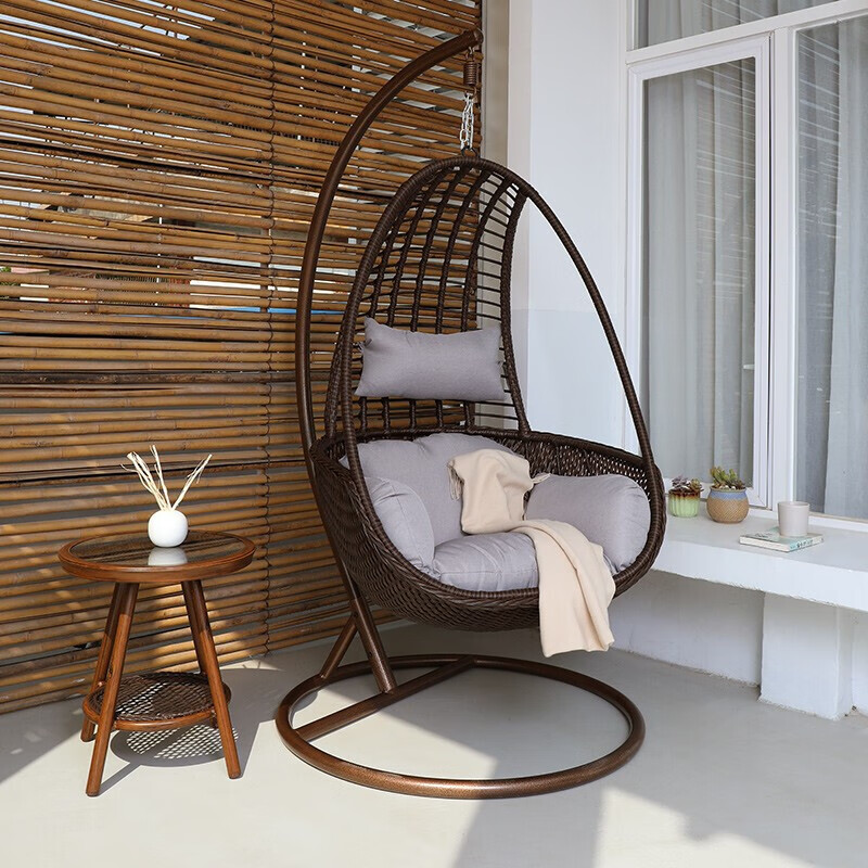 紫叶单人吊椅吊篮藤椅家用网红摇篮椅阳台吊蓝懒人吊篮椅子室内秋千