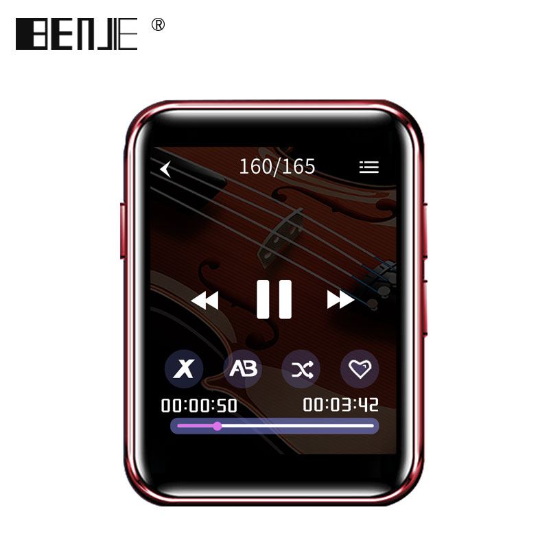 炳捷(BENJIE) X1-4G蓝牙/外放可扩卡1.8英寸全面触摸屏MP3/MP4/播放器/电子书/学生迷你随身听/运动型/红色