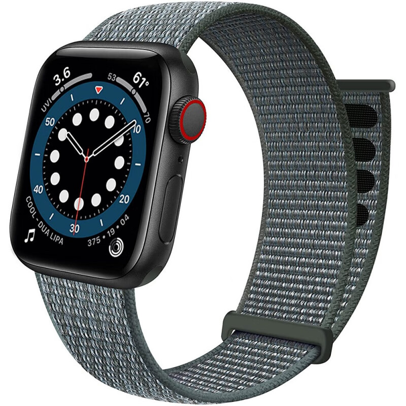 适用苹果apple watch尼龙回环两节表带iwatch 7654魔术贴手表腕带