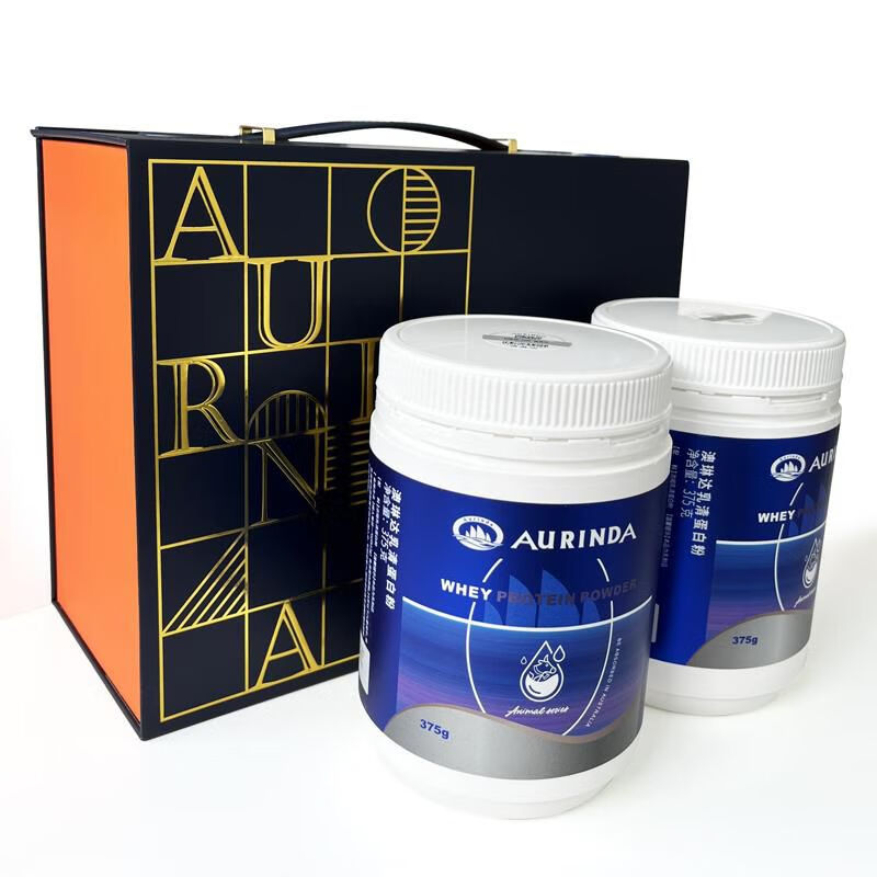 澳琳达澳大利亚进口浓缩乳清蛋白粉375g儿童中老年男女性蛋白质粉 2罐礼盒中秋送礼