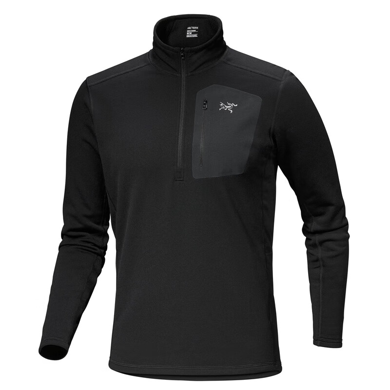 始祖鸟（ARC&#039;TERYX）买手代购Rho Heavyweight男士印花立领抓绒保暖吸湿排汗贴身卫衣 Black M