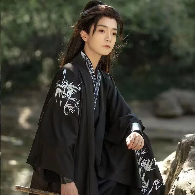千趣韵新款原创汉服男款宋制长干寺日常刺绣双色霸气武侠学生古风男装