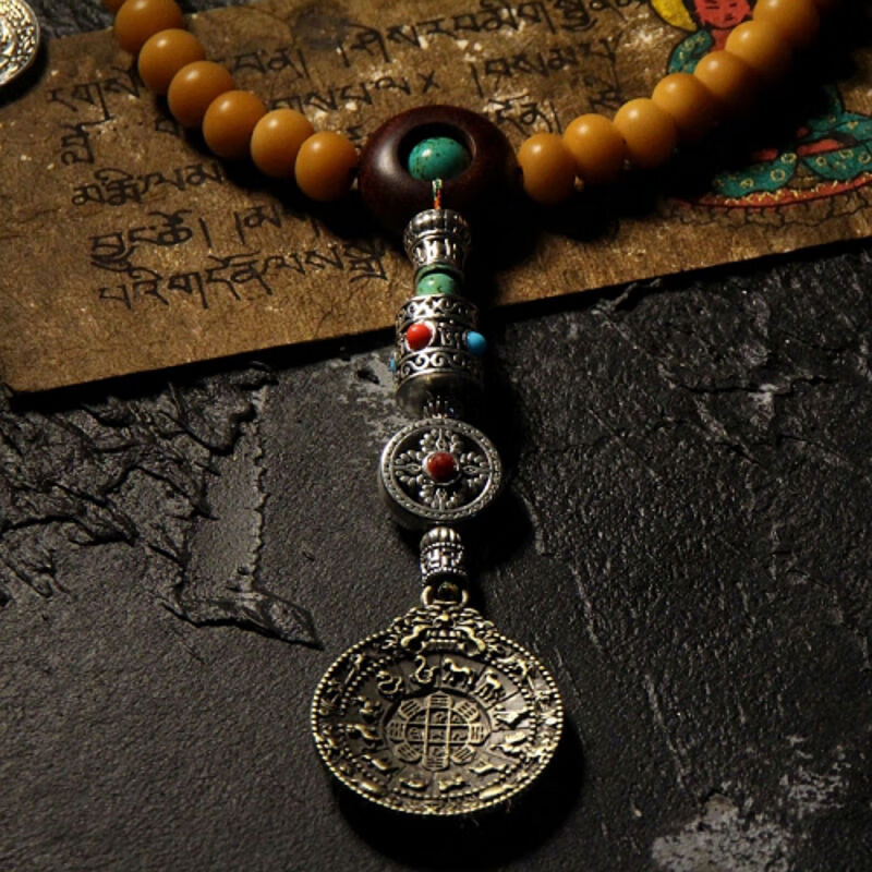 简约念珠项链108颗文玩 九宫牌款(桶珠) 9mm