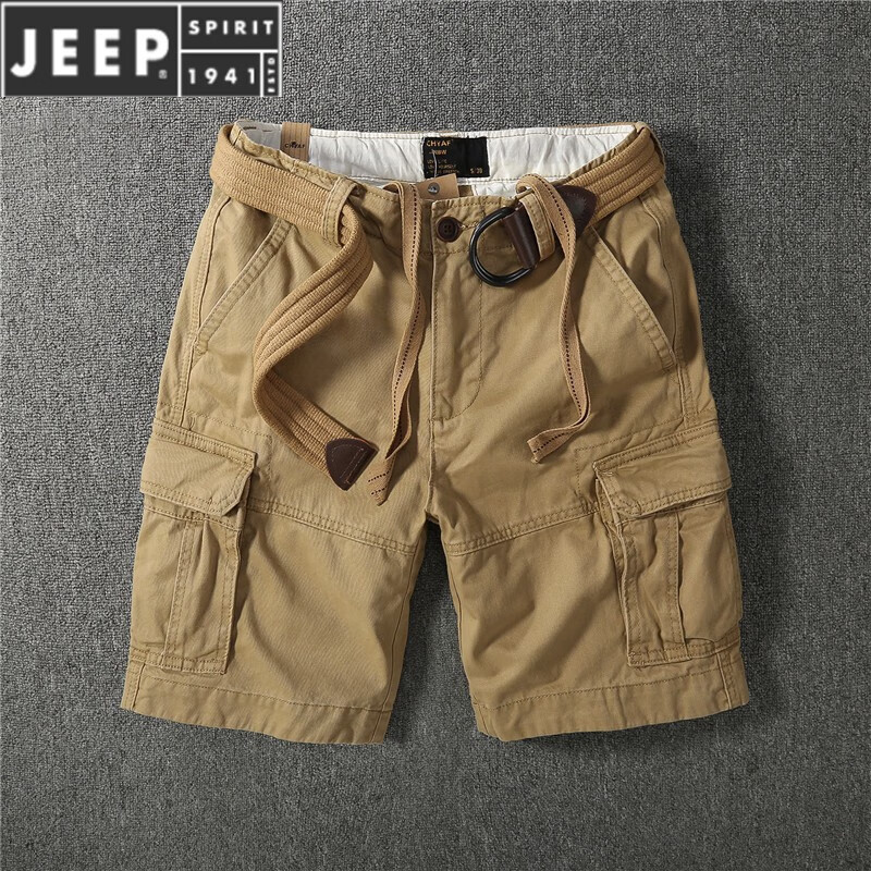 jeep吉普品牌男装欧美复古 男士户外宽松多口袋运动迷彩工装短裤 直筒