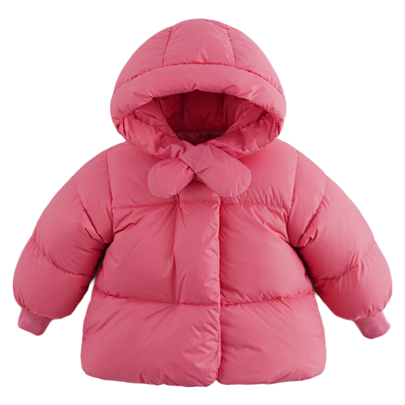 MARC&JANIE【三防石墨烯蓄熱】馬克珍妮童裝兒童冬裝女童羽絨服新年服221870 新年紅-蓮霧紅 100