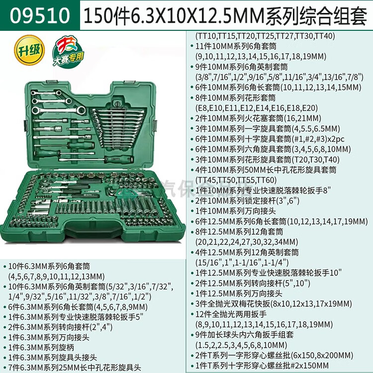 世达工具套装150件 09510
