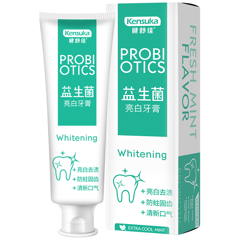 健舒佳 益生菌牙膏 小苏打健白牙齿修护口腔薄荷清新口气 100g
