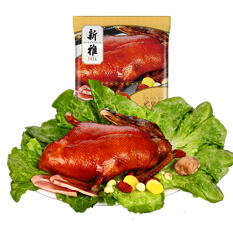 新雅八宝鸭800g卤味熟食礼盒速食硬菜加热即食酱鸭真空包装下酒菜送礼 八宝鸭2只1600g礼盒装
