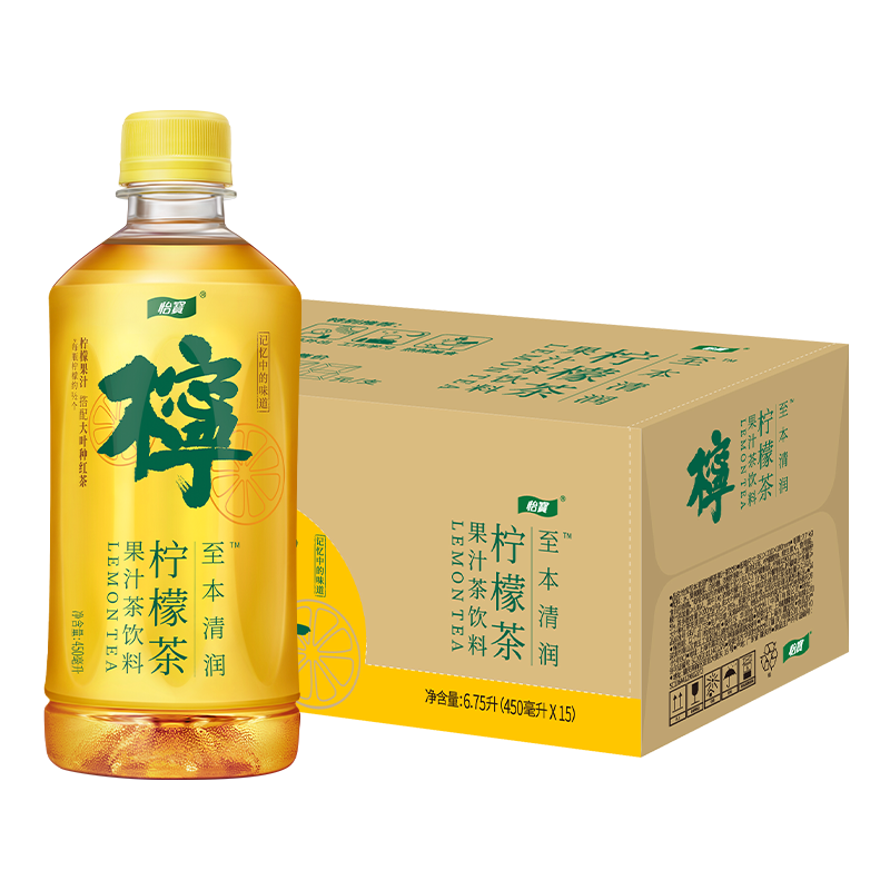 怡宝至本清润柠檬茶450ml*15瓶整箱装