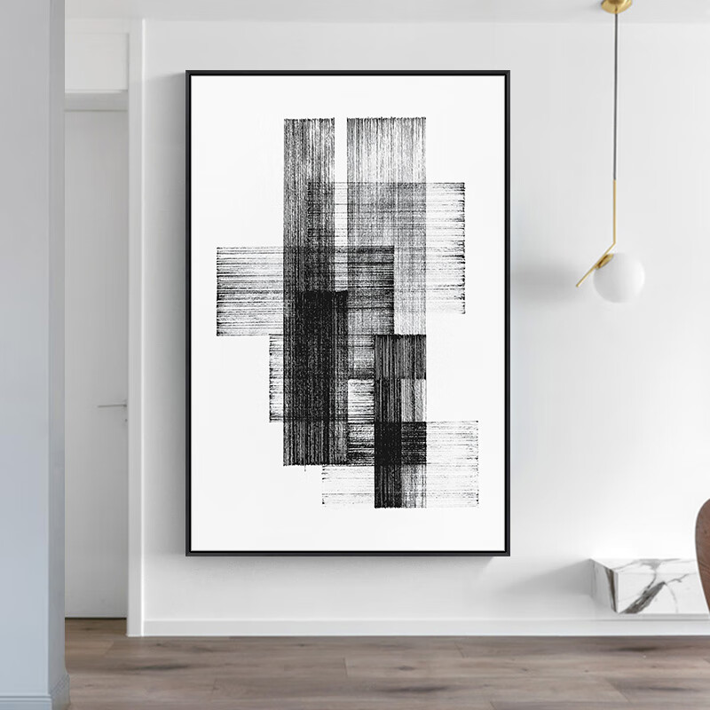 家里客厅装饰画北欧风格现代简约工业风装饰画黑白抽象创意客厅挂画