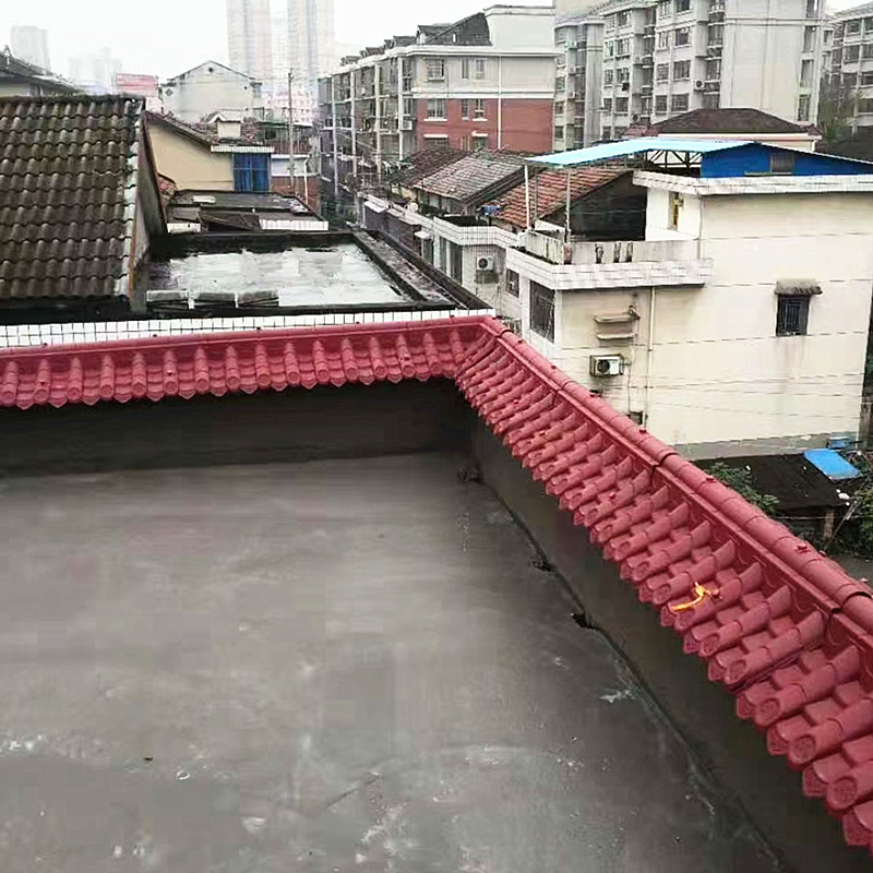 瓦一体双面围墙墙头压顶瓦树脂塑料外院墙顶瓦片墙帽子装饰瓦 深灰色