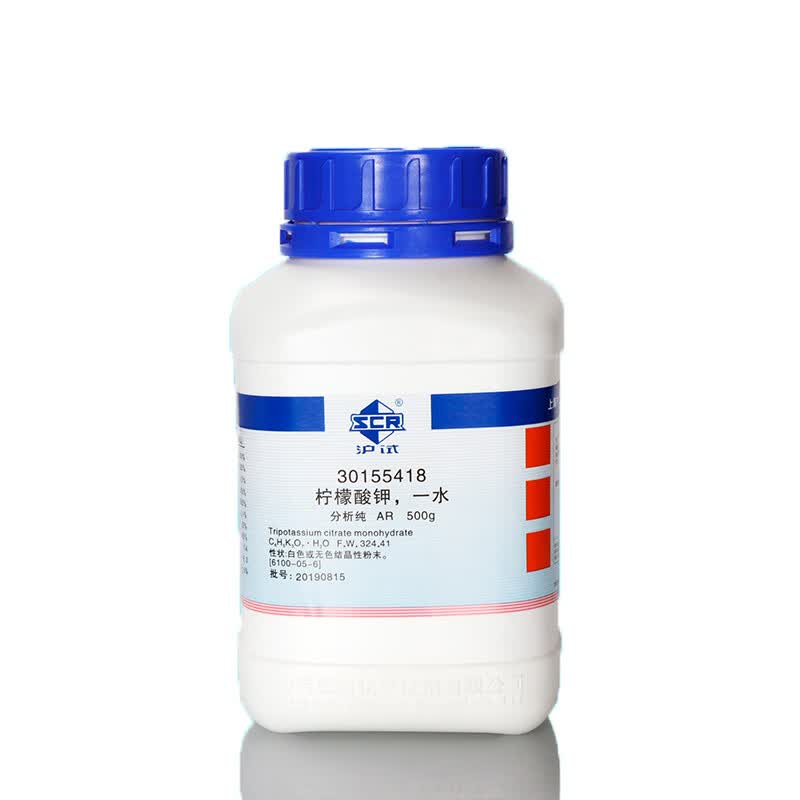 国药化学试剂 柠檬酸钾 柠檬酸三钾一水 ar分析纯500g稳定剂