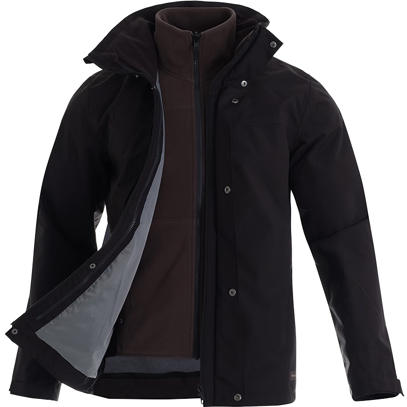 迪卡侬夹克防水可拆卸三合一夹克户外保暖登山服男款4394306 399.9元