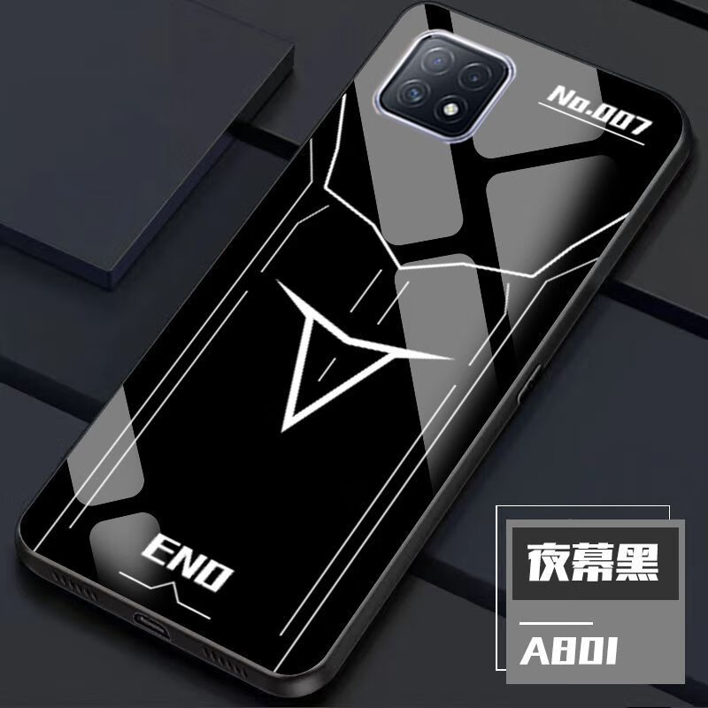 oppoa53手机壳oppo新款钢化玻璃保护套全包边硅胶超薄防摔男简约 end