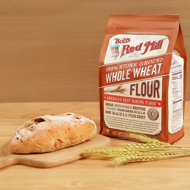 鲍勃红磨坊(bobs red mill)全麦粉含麦麸面包粉2.