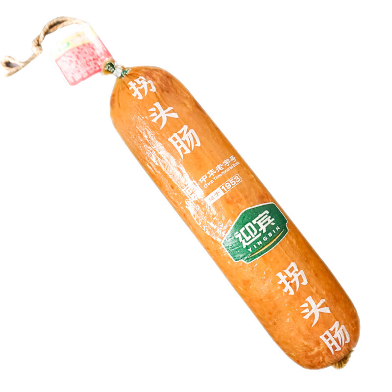 新食道天津特产迎宾二厂老拐头火腿约750g粗大整根酱货老味道特大香肠