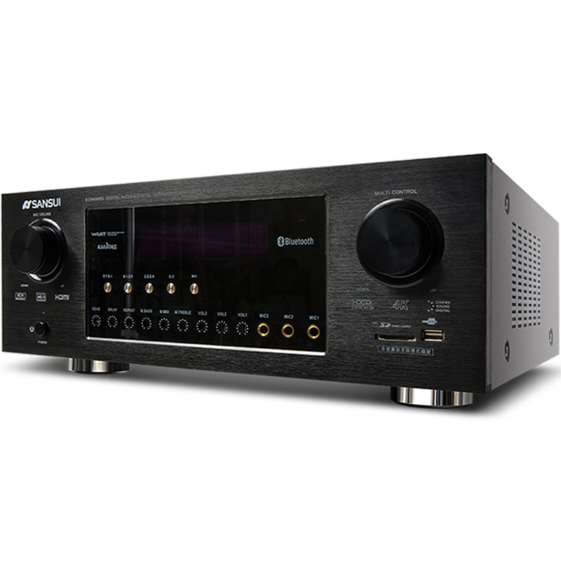 山水（SANSUI）DM-10A 家庭影院功放机 音响 音箱 5.1声道功放 大功率 支持蓝牙/USB 黑色 旗舰版