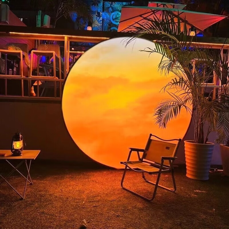 创京懿选网红落日灯箱 网红景点打卡落日月球夕阳灯箱装饰创意氛围