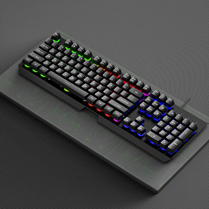 gk60金属键盘面板机械手感键盘鼠标套装有线背光发光游戏台式电脑外设