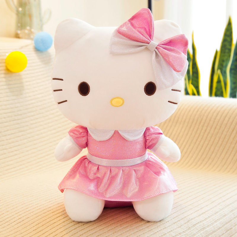 kitty公仔kt猫布娃娃毛绒玩具凯蒂猫玩偶送儿童女生日礼物 粉色 38
