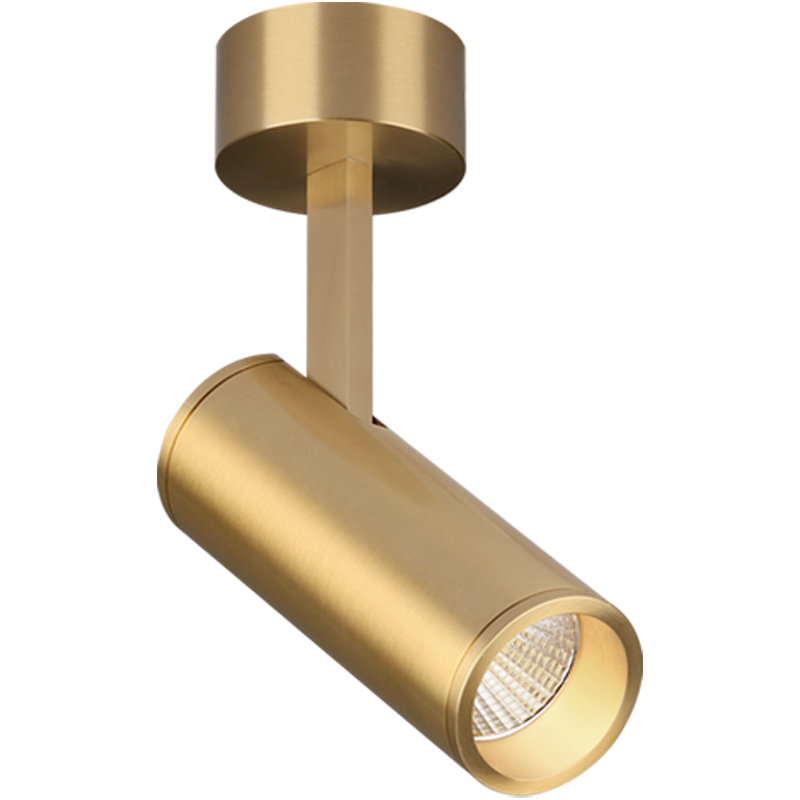 愛斯蘭LED射燈全銅明裝吸頂式天花燈輕奢客廳過道走廊背景墻照畫筒燈 7W暖光