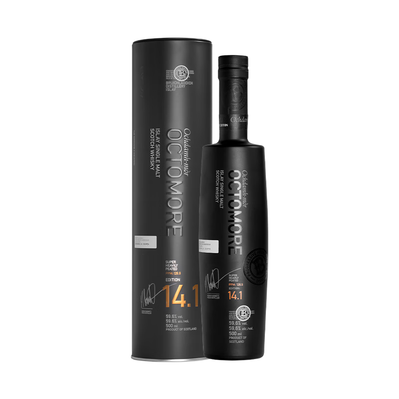 BRUICHLADDICH 布赫拉迪（Bruichladdich）洋酒 14.1超重泥煤单一麦芽苏格兰威士忌 Octomore 500ml