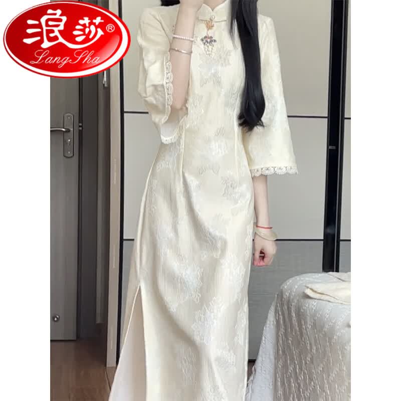 浪莎（LangSha）新中式旗袍女装汉服改良版气质民国风小洋装禅意素衣穿搭连衣裙 图片色 L怎么样,好用不?