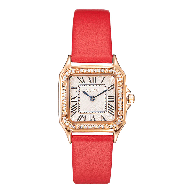 一折拍限3件古欧(guou)女士手表时尚品牌潮流女表女生气质罗马面简约