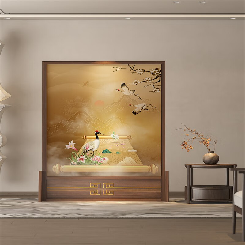 中国风实木屏风隔断 实木屏风新中式入户门玄关隔断客厅书房卧室