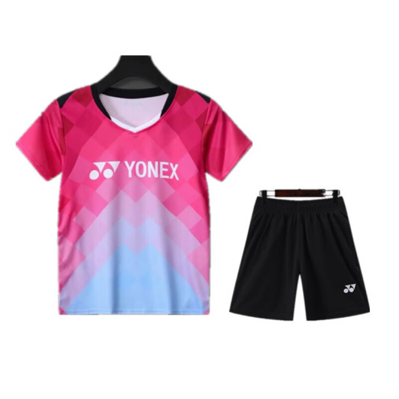 羽毛球服儿童男女小孩学生运动训练服球衣队服套装 3707儿童粉色套装 S