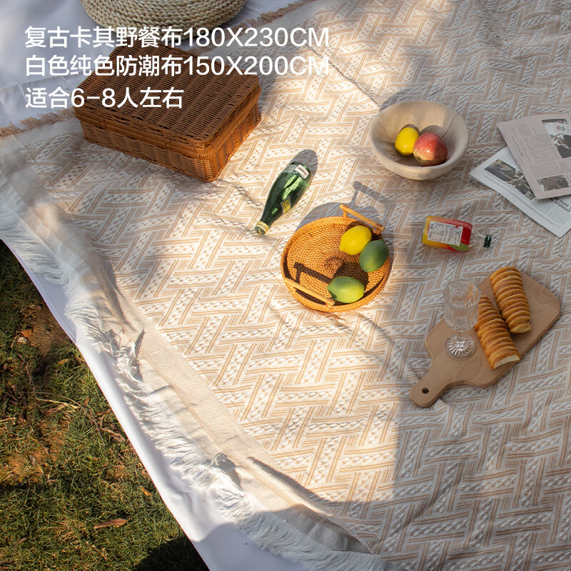 造物诀ins风法式户外野餐布坐巾草地露营毯子野餐垫拍照道具沙滩垫