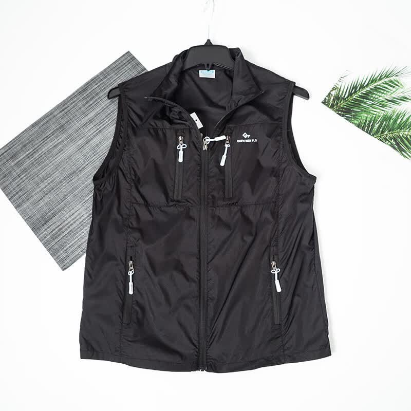 bkqu原单男款夏季新款速干多兜轻薄透气男防嗮马甲户外坎肩运动背心