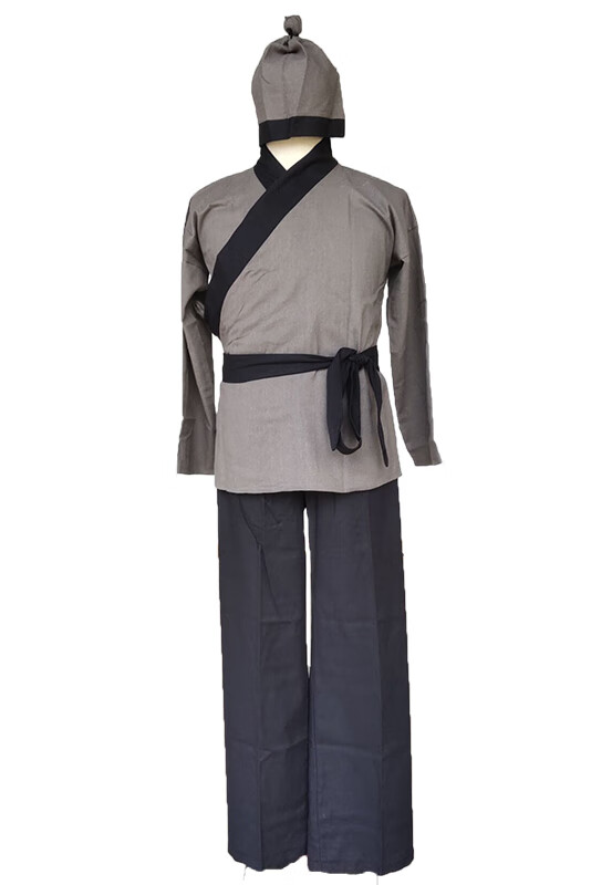 魂域农民演出杂役伙计家丁粗布茶馆工作服古代百姓店小二服装 交领