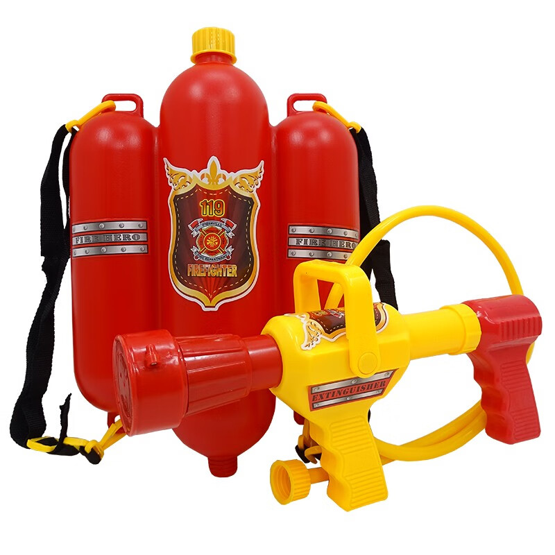 儿童消防员山姆仿真装备抽拉式灭火器男孩大号背包喷水枪帽子玩具