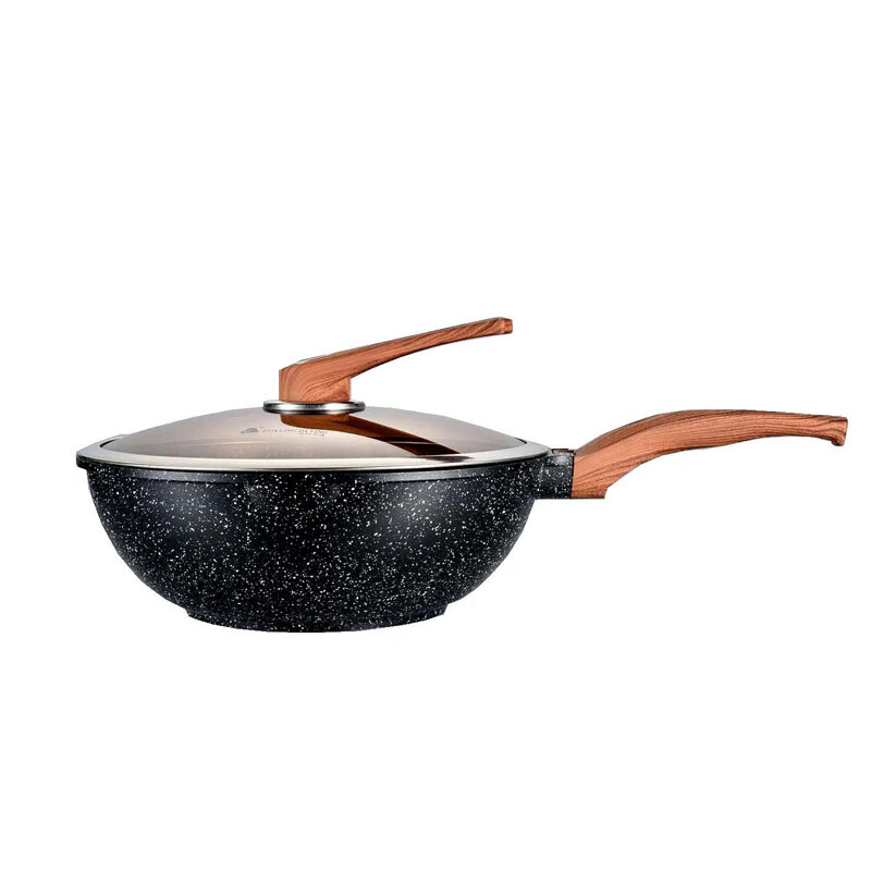 新款华玲大鹰麦饭石锅华玲大鹰麦饭石锅不粘锅炒锅家用平底炒锅炒菜锅