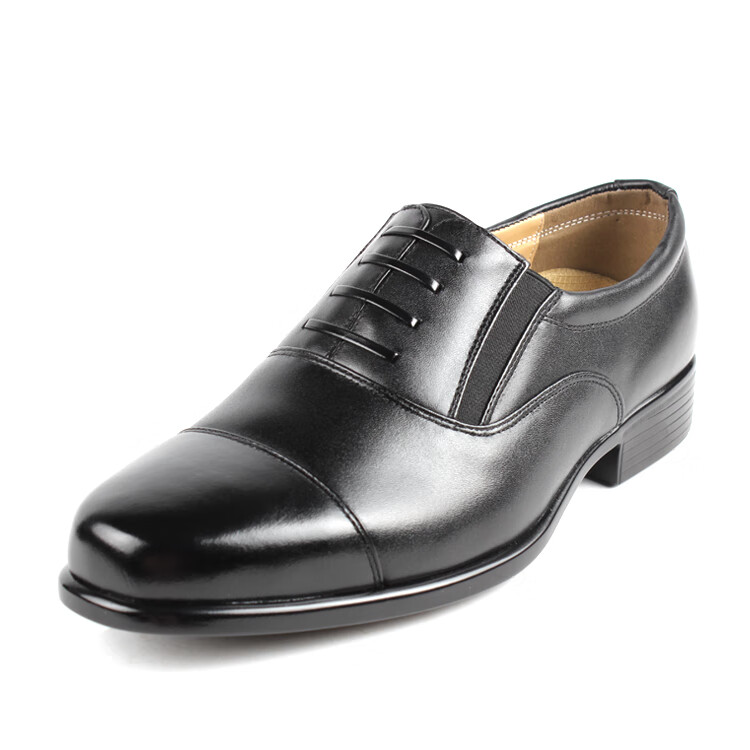 军官皮鞋常服皮鞋三接头皮鞋男士官皮鞋真皮透气制式皮鞋商务正装 免