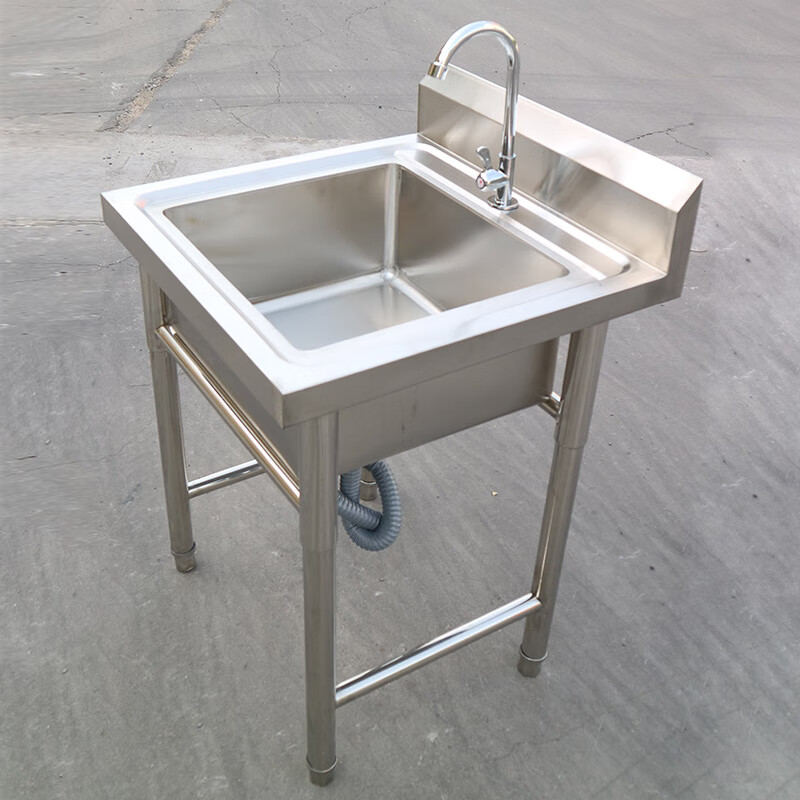 施韵令不锈钢带支架洗菜洗碗商用大号落地厨房洗手台家用 单池500*500