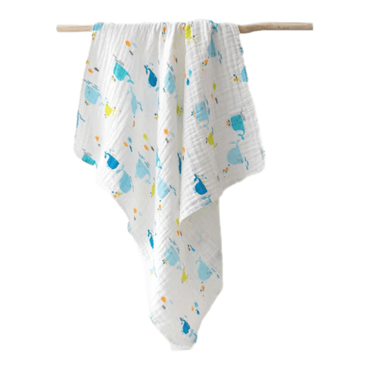 三利抗菌6层纯棉婴儿纱布浴巾A类新生宝宝儿童洗澡毛巾 110*110cm运动